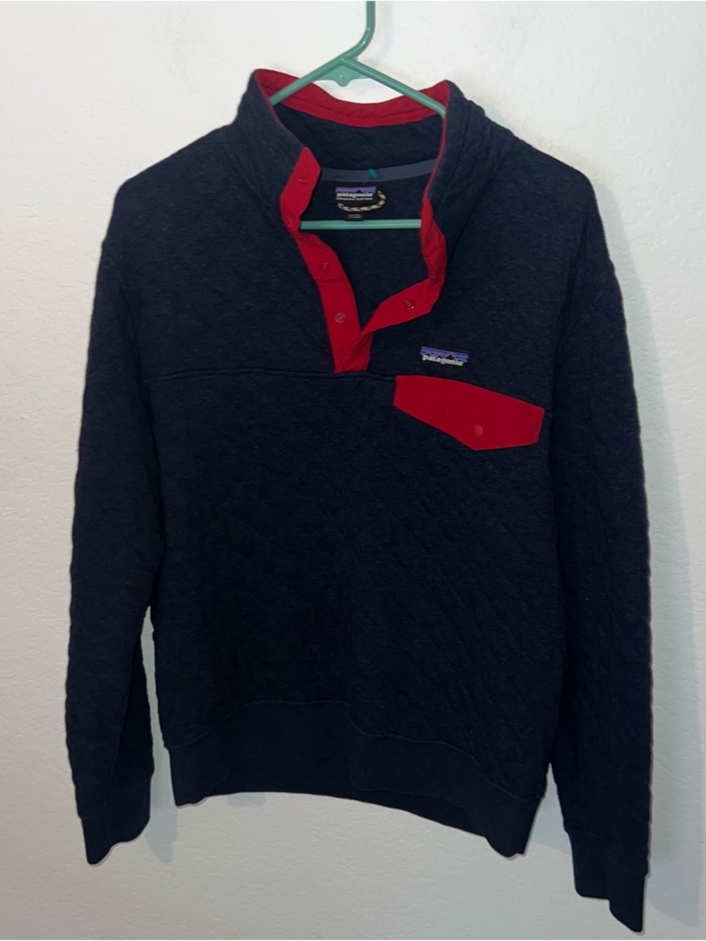 Patagonia Organic Cotton Diamond Quilted Snap-T Pullover Sweatshirt